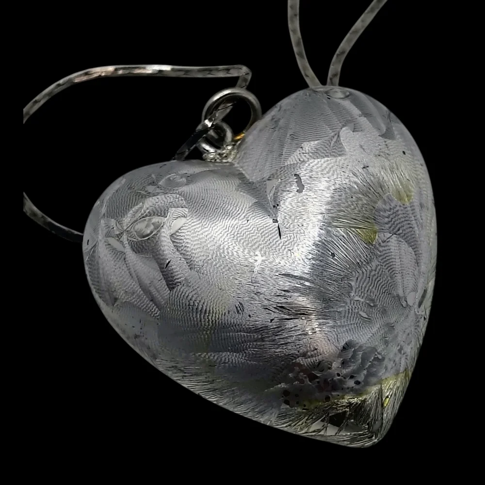 Vintage Heart Pendant Necklace Silver Tone Womens - Picture 6 of 14